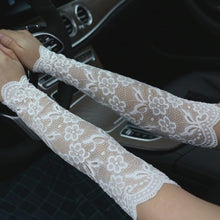 Load image into Gallery viewer, Floral Sheer Lace Long Fingerless Gloves
