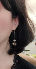 Load image into Gallery viewer, Butterfly Gold Drop Earrings with Mother of Pearl

