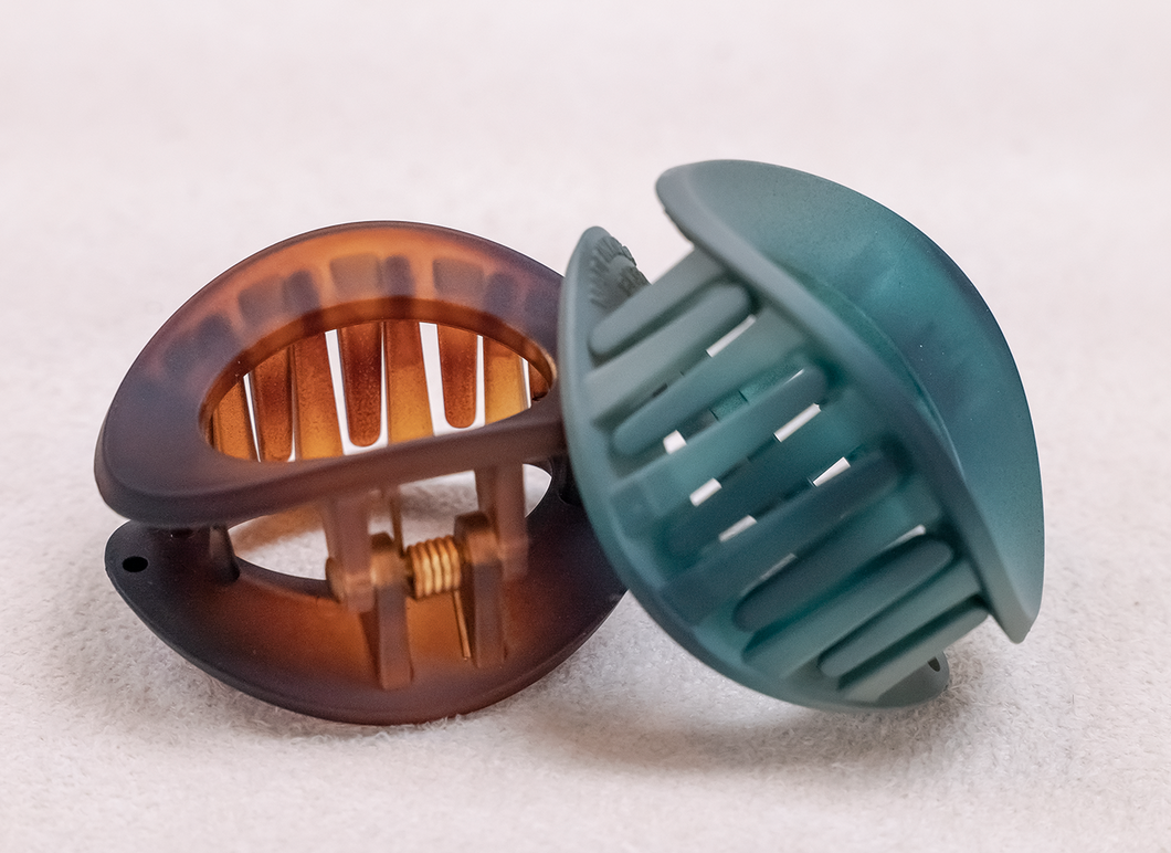 2pcs Set Matte Ellipse Hair Clip
