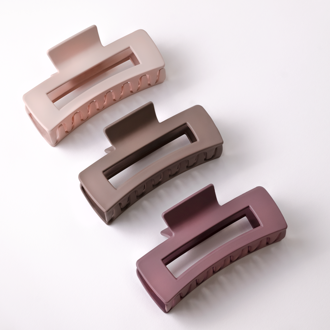 Minimalist Matte Rectangle Hair Clips- Extra Large Size – MARI + SAM