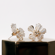 Load image into Gallery viewer, Natalie Gold Crystal Flower Stud Earrings
