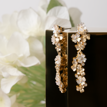 Load image into Gallery viewer, Cluster Drop Earrings with Gold + Pearls
