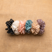Load image into Gallery viewer, Gold Bead Trim Silky Satin Scrunchie

