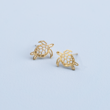 Load image into Gallery viewer, Minimalist Small Turtle Stud Earrings
