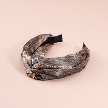 Load image into Gallery viewer, Paisley Top Knot Headband, Silk Fall Winter Women Soft Fabric knotted Headband
