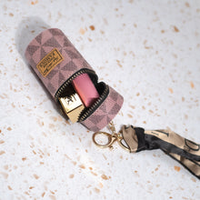 Load image into Gallery viewer, Luxury Leather Lipstick Bag Charm, Handbag Key Chain, Coin Purse Wallet Key Ring

